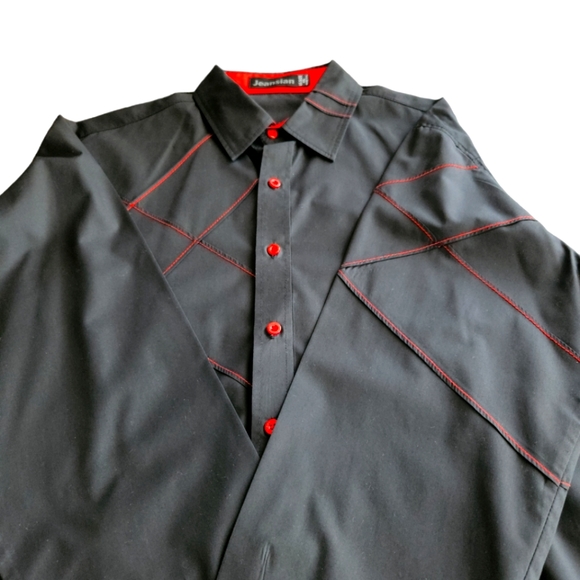 Jeansian button up shirt US size XXL black and red - Picture 2 of 13